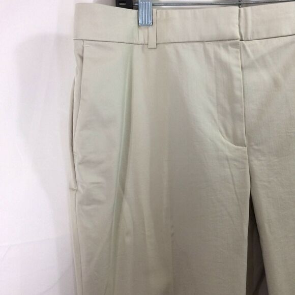 Ann Taylor Trousers Pants Ankle Cuffed Slash Pockets Beige Size 12 - Picture 2 of 4